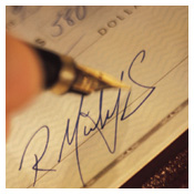 Picture of a check signature.